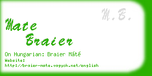mate braier business card