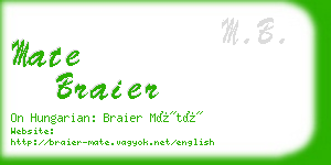 mate braier business card